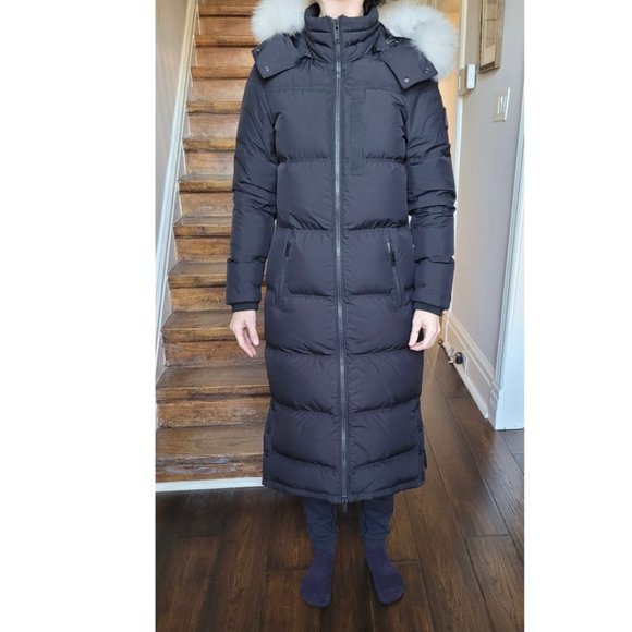 Moose Knuckles Women's Long Black Down Coat X-Small - Picture 5 of 11